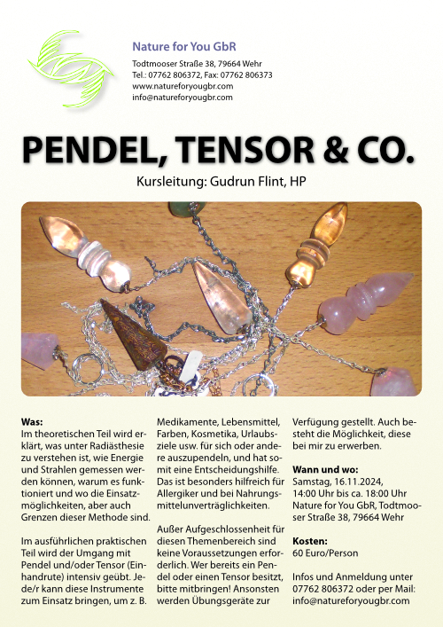 Umgang mit Pendel, Tensor und Co.